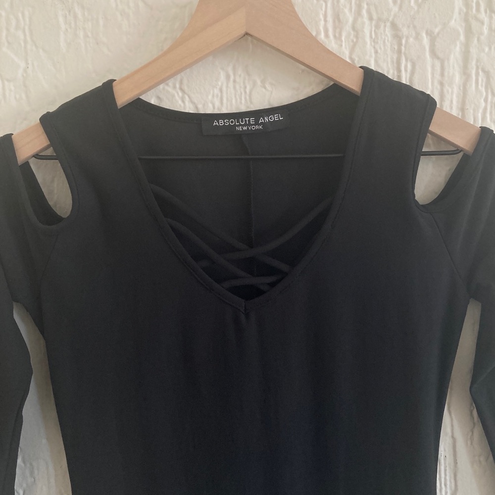 Absolute Angel Black Cold Shoulder Dress Size Small - Picture 2 of 7
